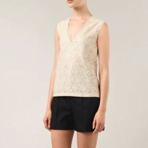 BELSTAFF 𝅺Parchment Tan Genevieve Lace Top S NEW